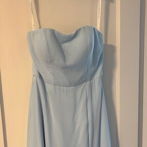 Azazie Wren sky blue chiffon dress - size 8-10
